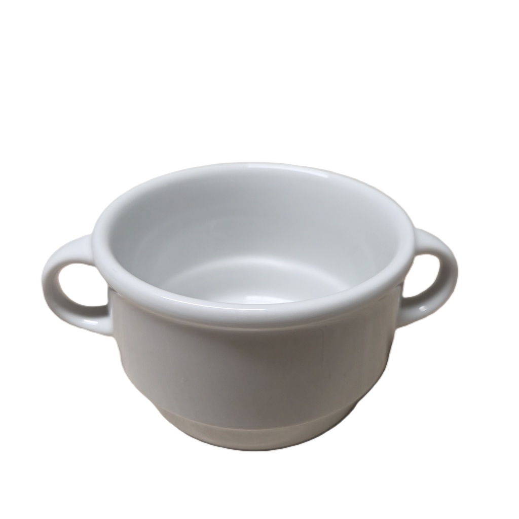 16x Bol à potage - 2 anses - blanc