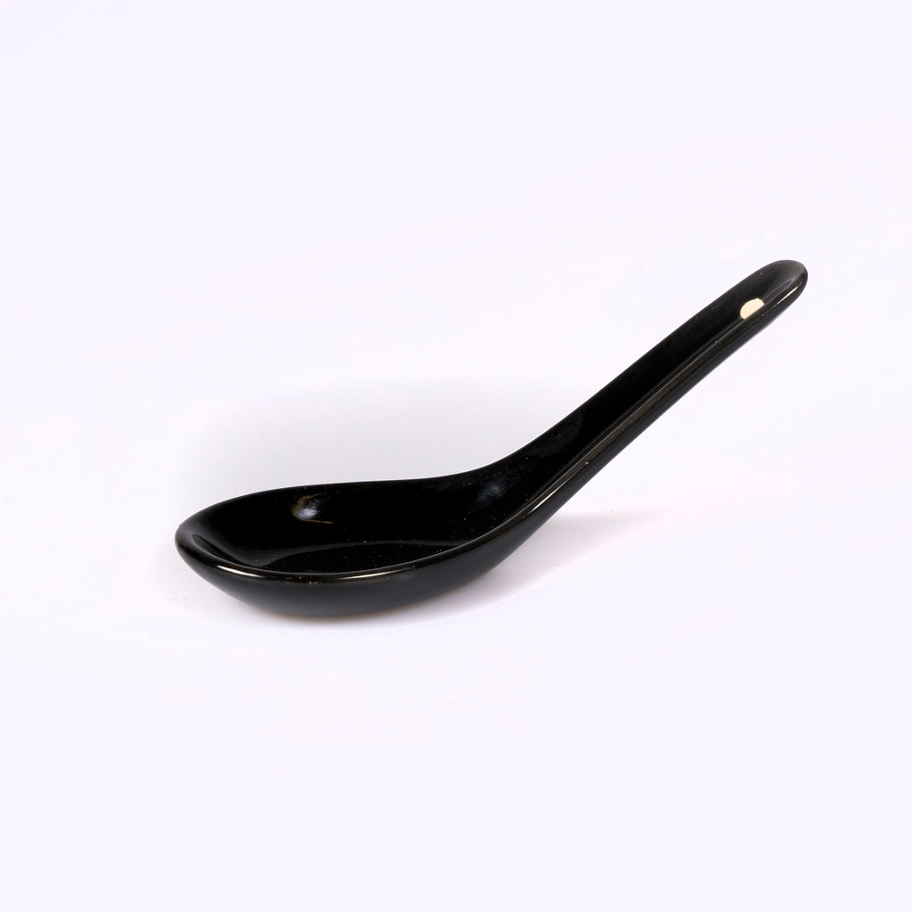 10x - Cuillère chinoise - porcelaine noir