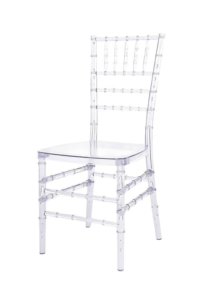 Location chaise Tiffany transparente - élégance cristal pour mariage & événement