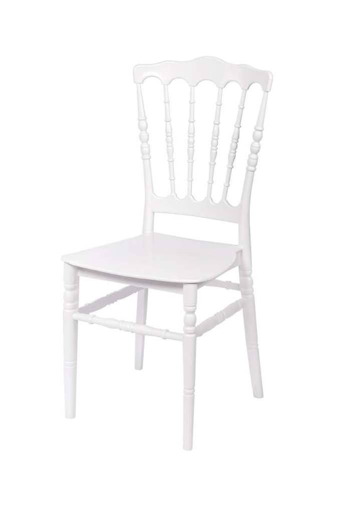 Location chaise Napoléon - Tiffany - blanche pour mariage & réception à petits prix