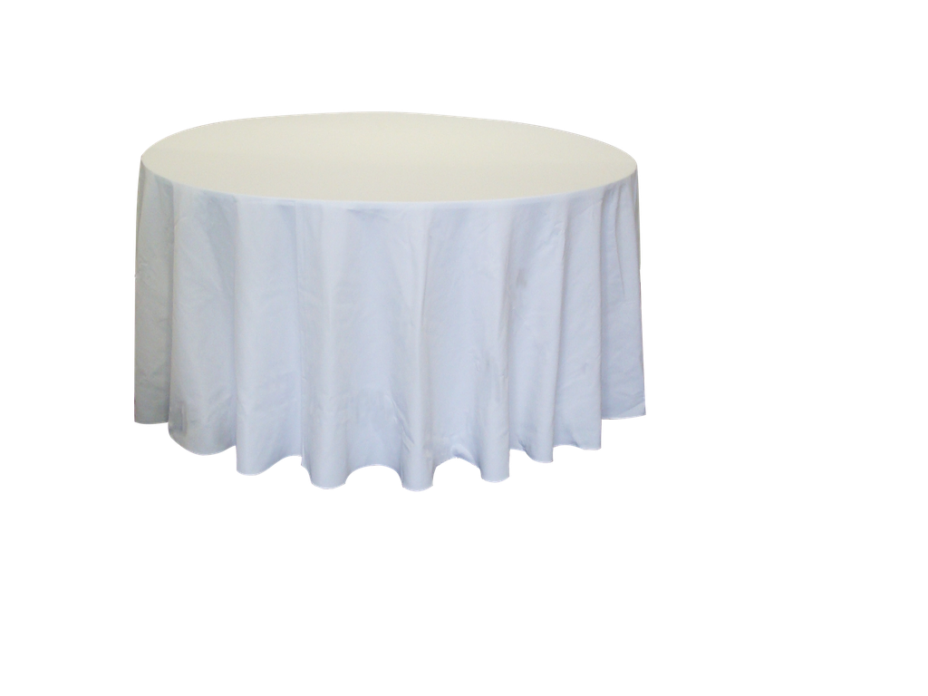 Nappe 320cm de diamètre - Blanche - Ronde - table de banquet - location