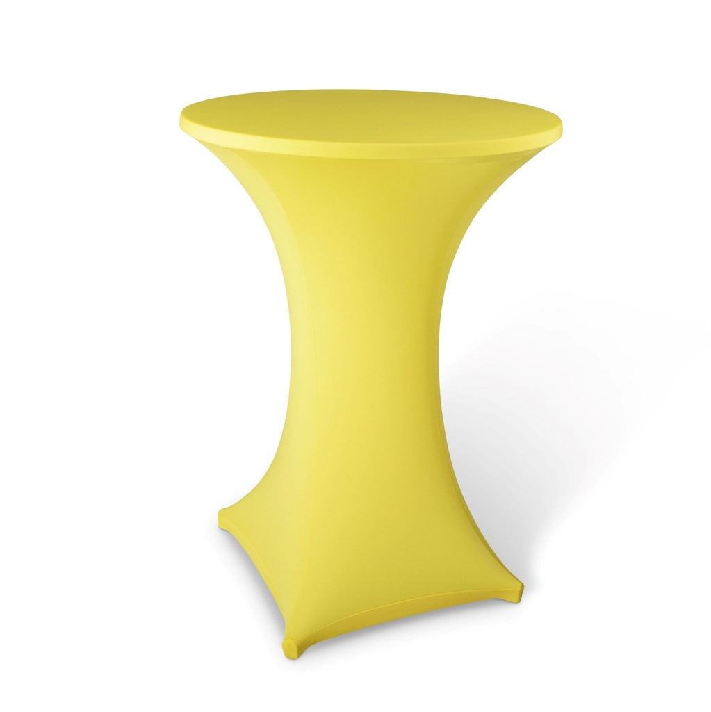 Nappe Jaune Stretch pour table de bar haute / MD - location