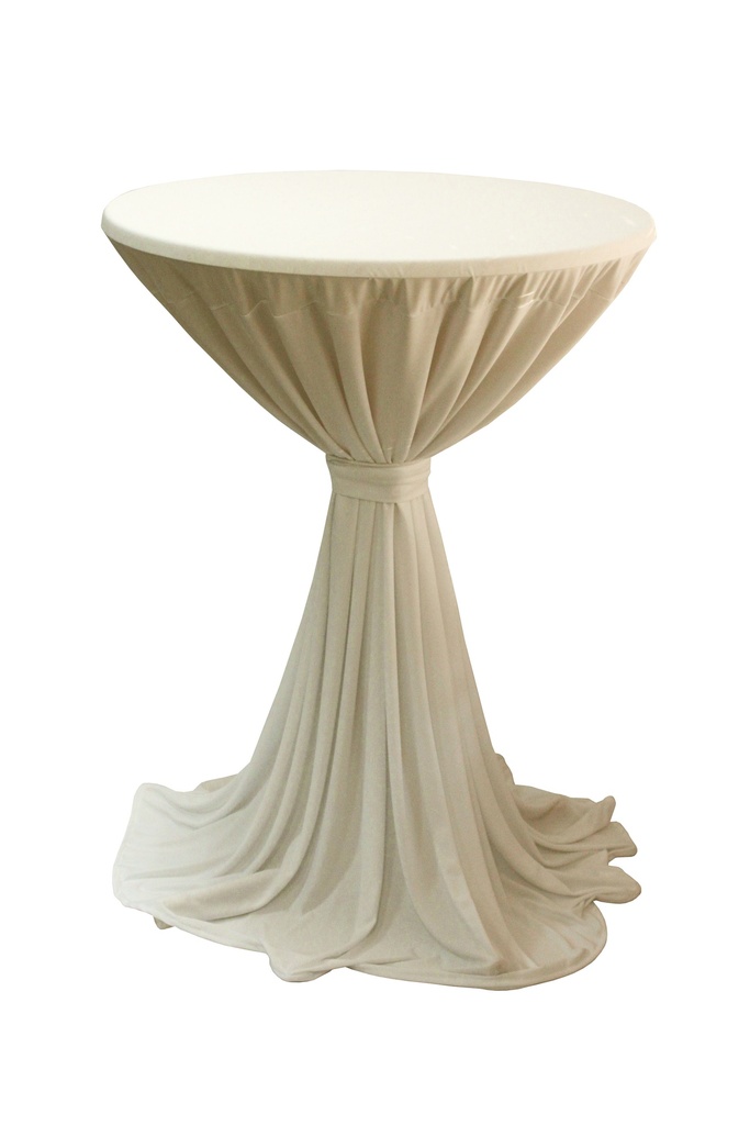Nappe Blanche Ecrue Ample  pour table de bar haute / MD - location