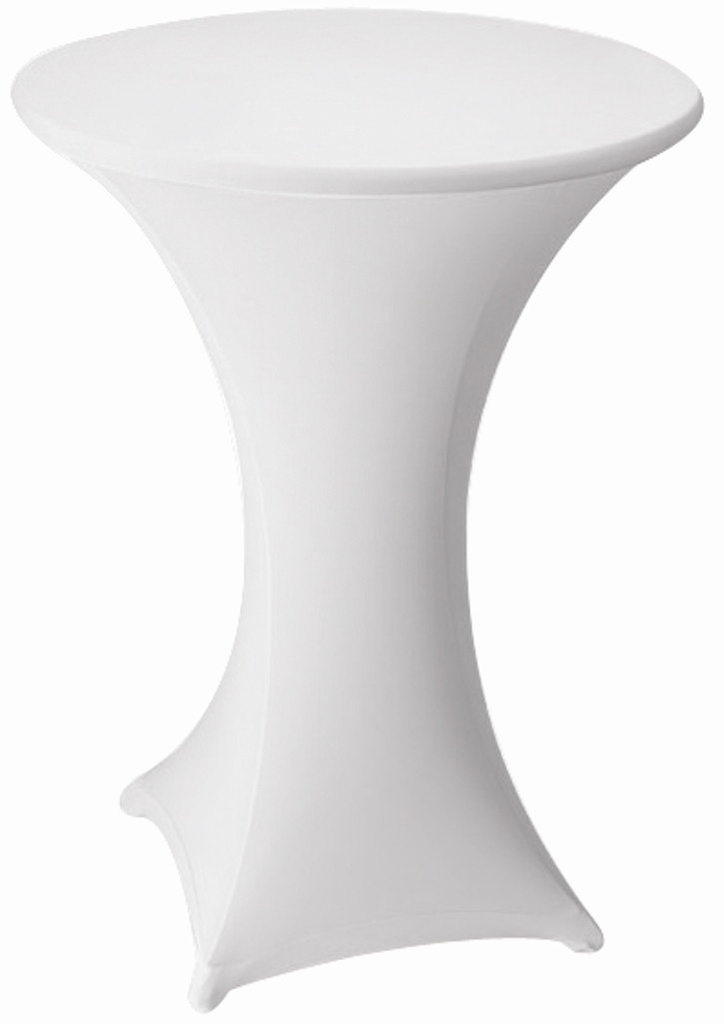 [Nappe MD Blanche S] Nappe Blanche Stretch pour table de bar haute / MD - location